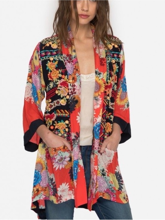 Johnny Was Tops - Johnny Was Mishka Rose
Embroidery Silk Kimono Jacket $288 Retail